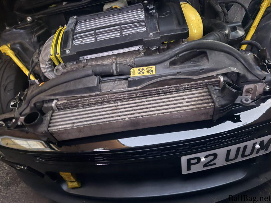 Installed intercooler with diverter