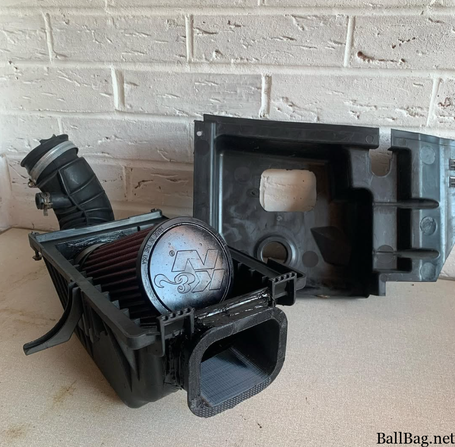 R53 airbox with rear opening and K&N filter adapter